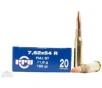 PRVI Partizan 7 62X54R 182gr FMJ Ammunition 20rds - PP76254F