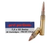 Prvi Partizan Ammunition 7 5mm Schmidt-Rubin  7 5x55mmSwiss  174 Grain Full Metal Jacket Boat Tail 20 Count