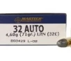 Magtech 32 acp 71 grain LRN Lead Round Nose  50 rd box 