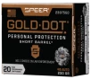 Speer Gold Dot Personal Protection Pistol Ammo 45 ACP 230 gr  HP Short Barrel 20 rd 
