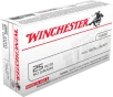 Winchester USA Pistol Ammo 25 ACP Full Metal Jacket 50 Grain 50 Rounds