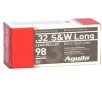Aguila Pistol 32 S amp W Long Ammunition 98 Grain Lead Round Nose - 1E322340