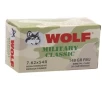Wolf Military Classic 7 62x54R Ammunition 148 Grain Full Metal Jacket Bimetal Case  - MC76254R148B