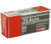 Aguila Ammunition 25 ACP Auto Ammunition 50 Grain Full Metal Jacket - 1E802110