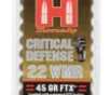 Hornady 83200 Critical Defense  22 WMR 45 gr Flex Tip eXpanding 50 Per Box  40 Case