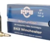 PPU PP2432 Standard Rifle  243 Win 100 gr Soft Point  SP  20 Bx  10 Cs