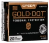 Speer Ammo 23604GD Gold Dot Personal Protection 32 ACP 60 gr Hollow Point  HP  20 Bx  10 Cs